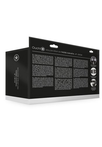 Ouch! Gunmetall Hollow Strap-On 20 cm