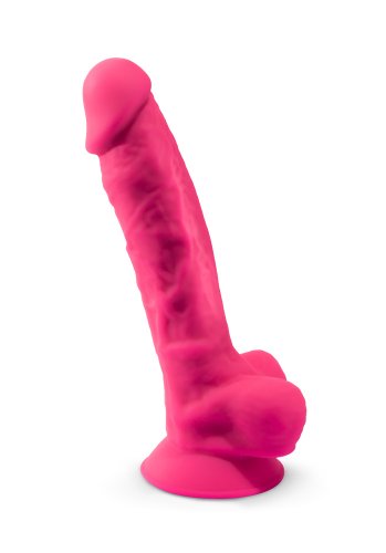 Dual Density Rosa Dildo med pung 20 cm