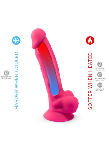 Dual Density Rosa Dildo med pung 20 cm