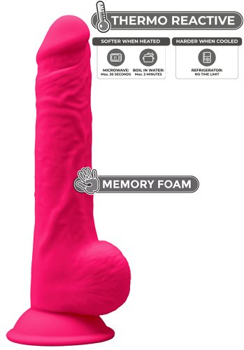 Dual Density Rosa Dildo med pung 24 cm
