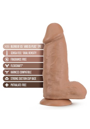 Au Naturel Chub Dual Density Dildo Mocha 25 cm