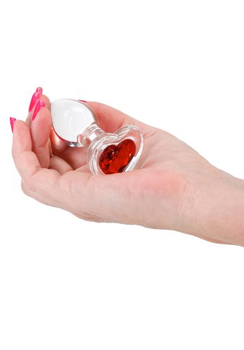 Crystal Desire Red Heart Buttplug, Small