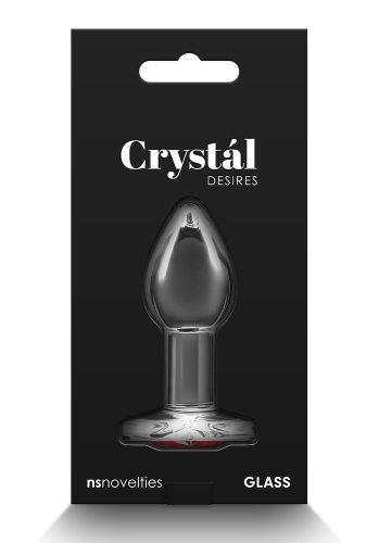 Crystal Desire Red Heart Buttplug, Small