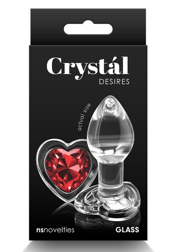 Crystal Desire Red Heart Buttplug, Small