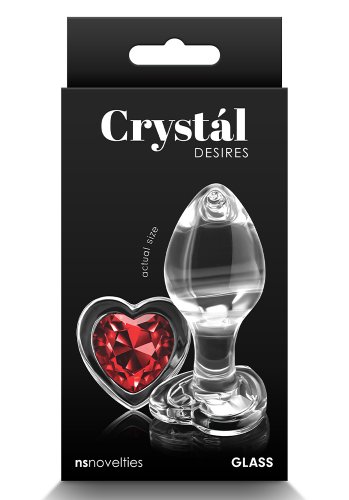 Crystal Desire Red Heart Buttplug, Medium