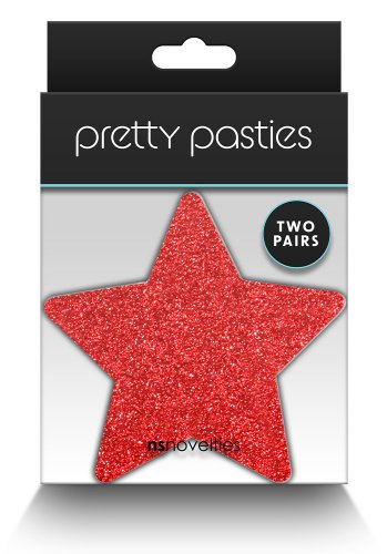 Star Nipple Covers Red/Silver 2 pair