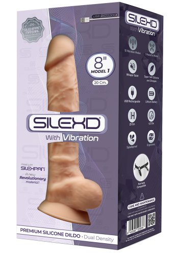 Dual Density Dildo med pung och vibrator 20 cm