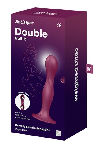 Satisfyer Double Ball-R Weighted Dildo, Dark Red
