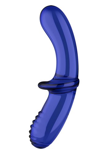 Satisfyer Double Crystal Glass Dildo, Blue