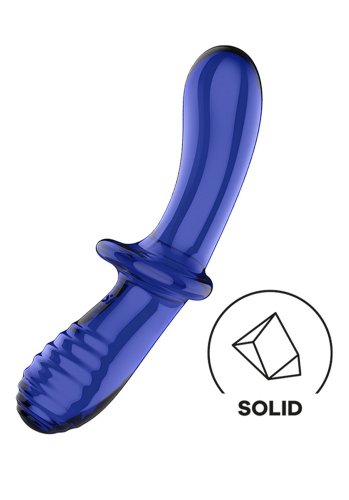 Satisfyer Double Crystal Glass Dildo, Blue