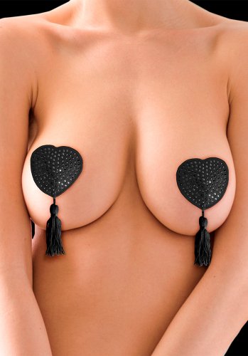 Nipple Tassels Heart Shaped, Black