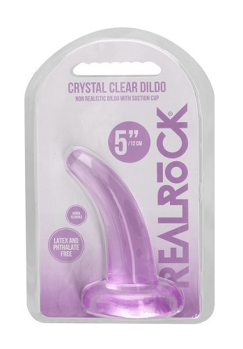 Crystal Clear non realistic dildo 11 cm, Purple