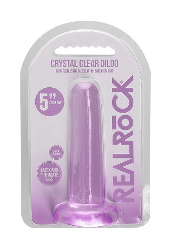 Crystal Clear non realistic dildo 13 cm, Purple