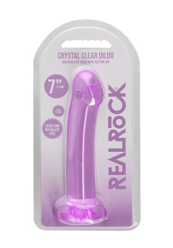 Crystal Clear non realistic dildo 17 cm, Purple