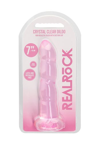Crystal Clear non realistic dildo 17 cm, Pink