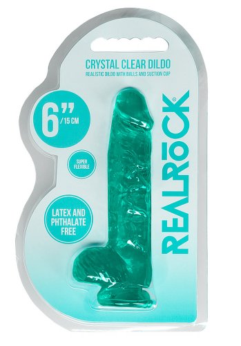 Crystal Clear dildo 15 cm, Turkos