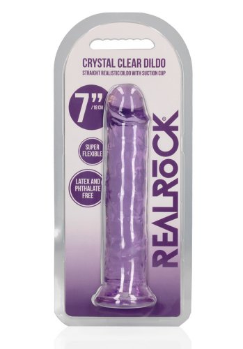 Crystal Clear dildo 18 cm, Purple