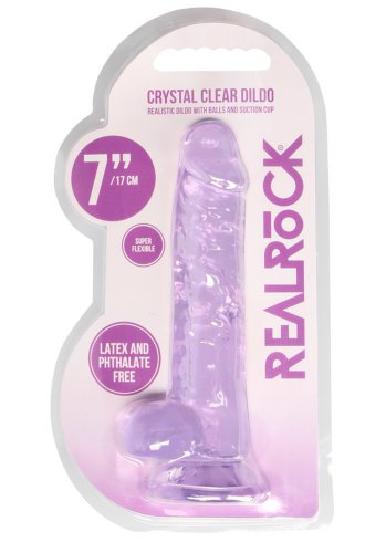 Crystal Clear dildo 17 cm, Purple