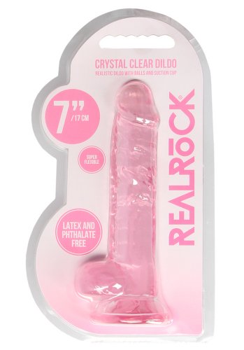 Crystal Clear dildo 17 cm, Pink