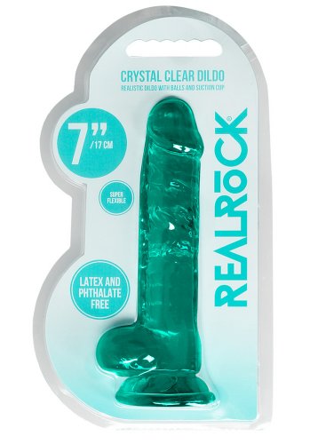 Crystal Clear dildo 17 cm, Turkos