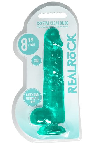 Crystal Clear dildo 19 cm, Turkos