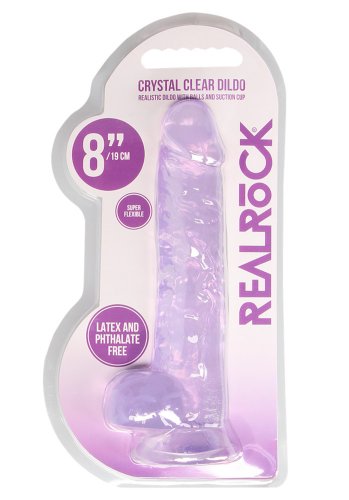 Crystal Clear dildo 19 cm, Purple