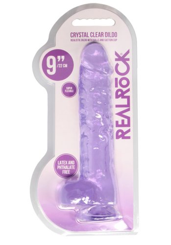 Crystal Clear dildo 22 cm, Purple