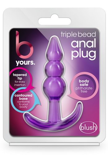 B Yours Triple Bead Anal Plug, Purple