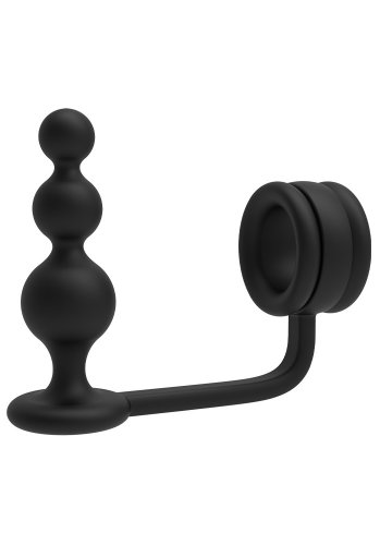 Ramrod Cockring with Beaded Anal Plug