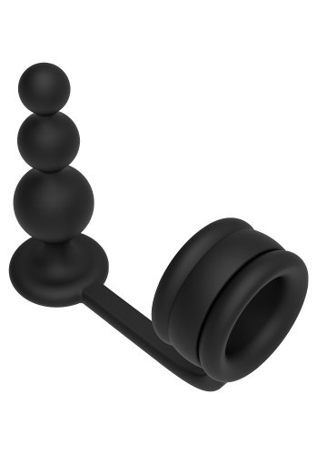 Ramrod Cockring with Beaded Anal Plug