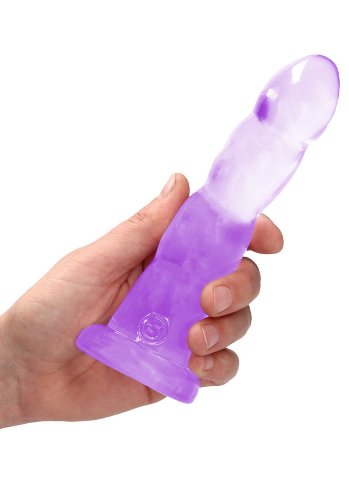 Crystal Clear non realistic dildo 17 cm, Purple