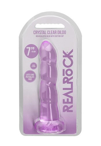Crystal Clear non realistic dildo 17 cm, Purple