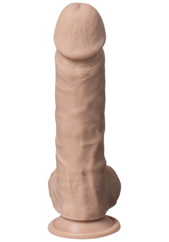 Real Skin Dual Density Dildo med pung 23 cm