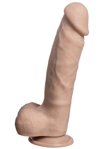 Real Skin Dual Density Dildo med pung 23 cm