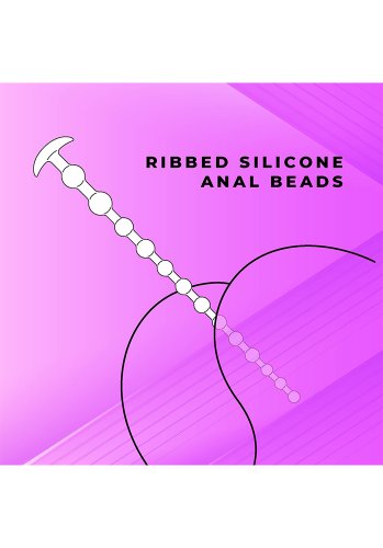 Ribbed Silicone Anal Beads 48 cm