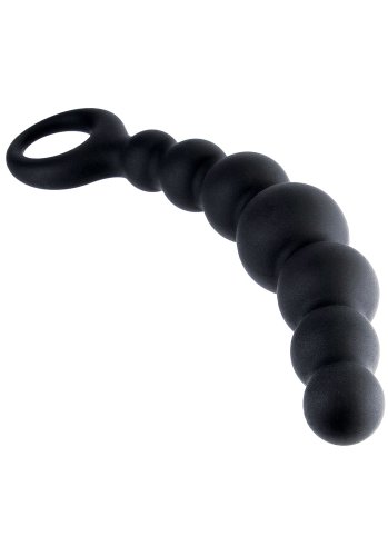 Ribbed Silicone Curved Anal Beads 18 cm