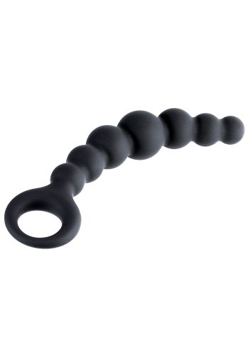 Ribbed Silicone Curved Anal Beads 18 cm