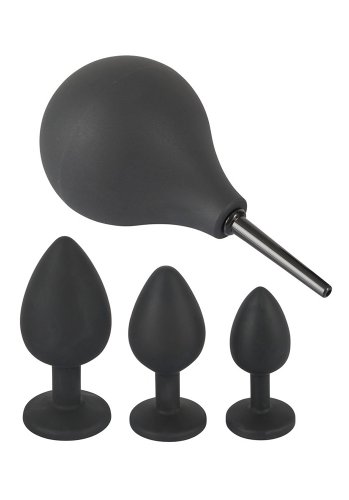 Black Velvets Anal Kit, 3 Pluggar + Dusch