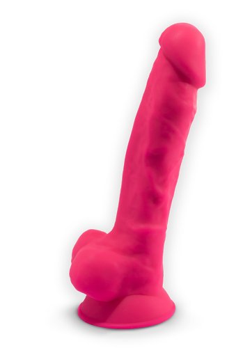 Dual Density Rosa Dildo med pung 18 cm