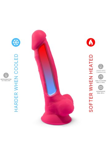 Dual Density Rosa Dildo med pung 18 cm