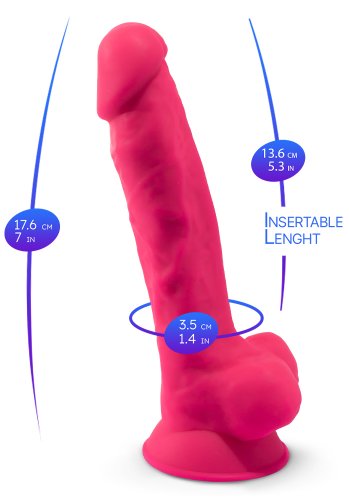 Dual Density Rosa Dildo med pung 18 cm
