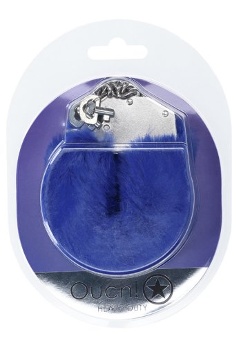 Ouch! Heavy-duty Fluffy Handcuffs - Navy Blue