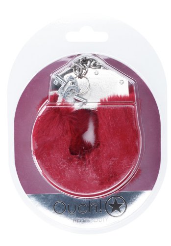 Ouch! Heavy-duty Fluffy Handcuffs - Burgundy