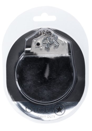 Ouch! Heavy-duty Fluffy Handcuffs - Black