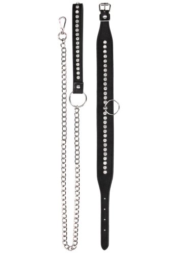 Ouch! Diamond Studded Collar with Leash