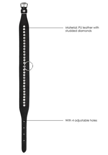 Ouch! Diamond Studded Collar with Leash