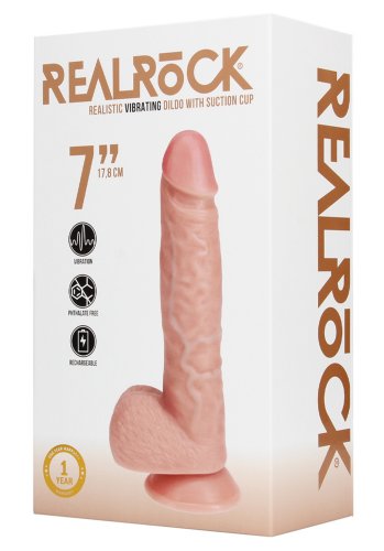Realrock Vibrating Regular Straight cock with balls 17,8 cm