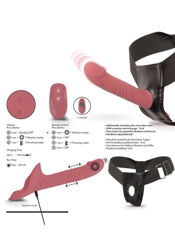 Strap-On Set, Harness with Thrusting Vibrator