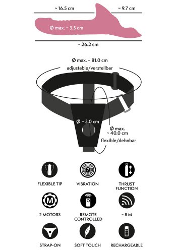 Strap-On Set, Harness with Thrusting Vibrator