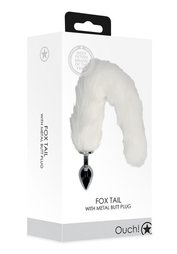Ouch! Fox Tail with Metal Buttplug, White